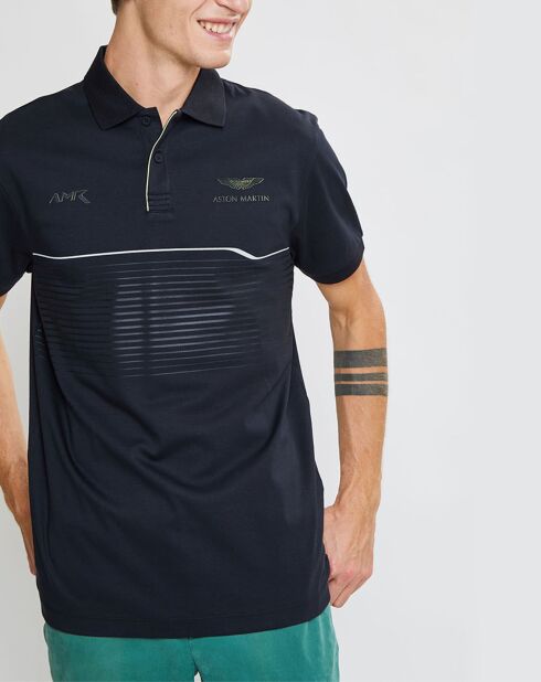 Polo en jersey Regular Fit rayé Aston Martin Racing noir