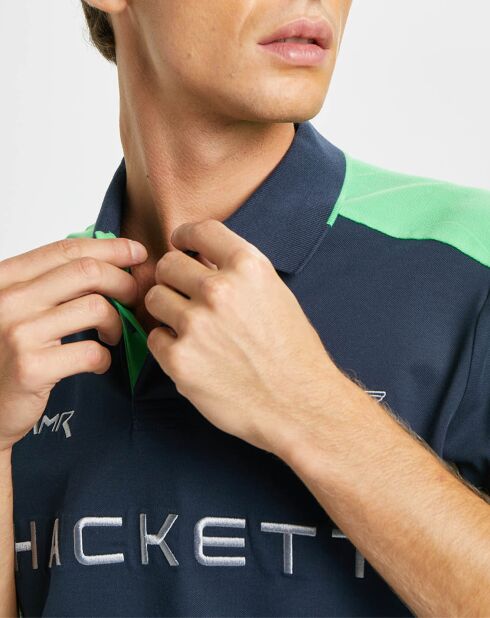 Polo Droit Multi Patch Aston Martin Racing bleu/blanc/vert fluo