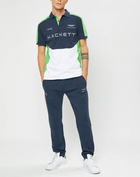 Polo Droit Multi Patch Aston Martin Racing bleu/blanc/vert fluo