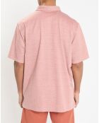 Polo en Lin mélangé Regular Fit Oxford orange moyen chiné