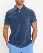 Polo Regular Fit uni éponge bleu