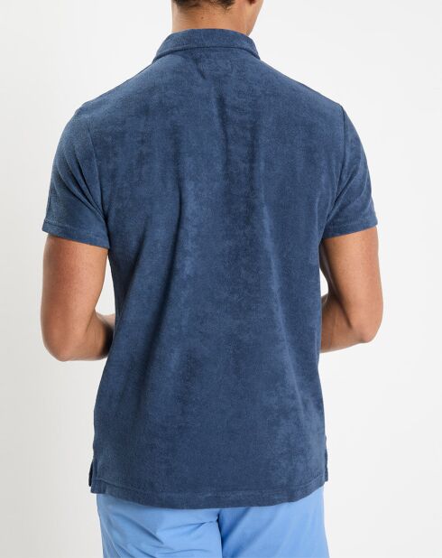 Polo Regular Fit uni éponge bleu