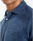 Polo Regular Fit uni éponge bleu
