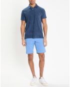 Polo Regular Fit uni éponge bleu