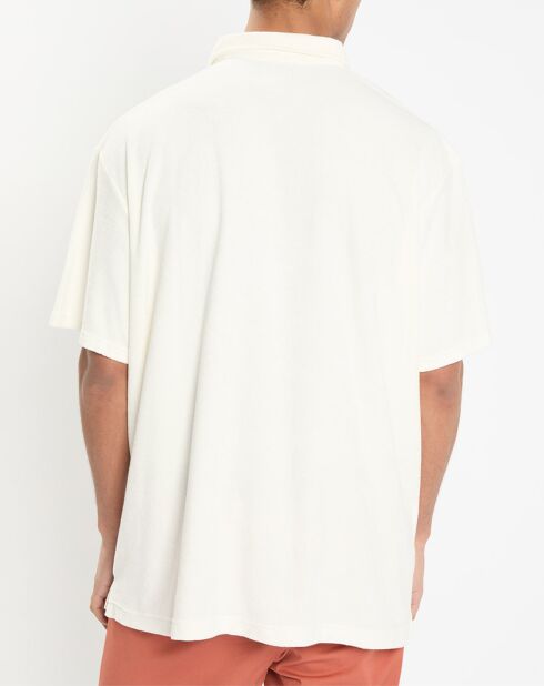 Polo Slim Fit uni éponge écru