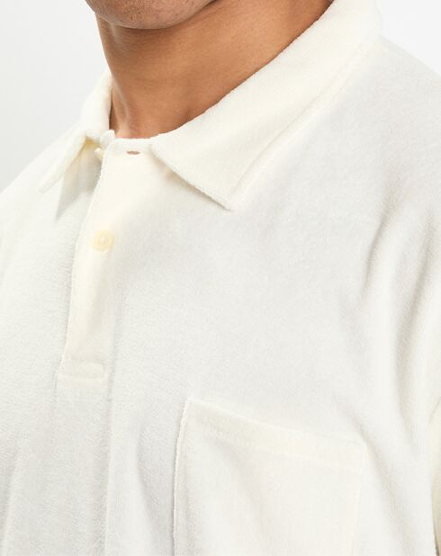 Polo Slim Fit uni éponge écru