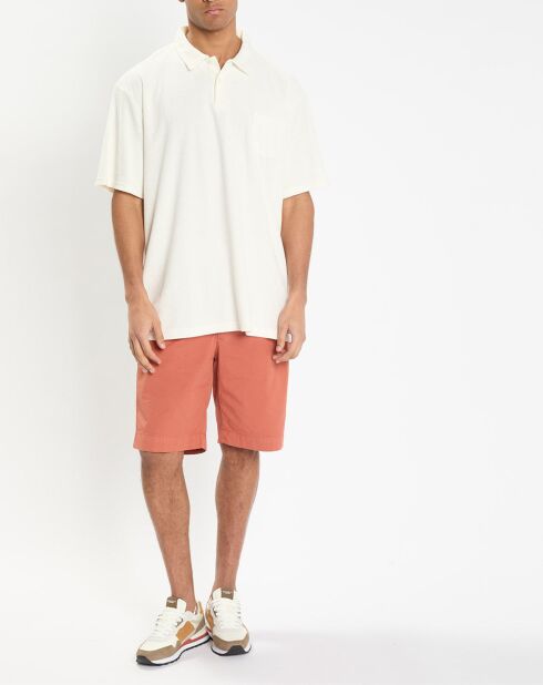 Polo Slim Fit uni éponge écru