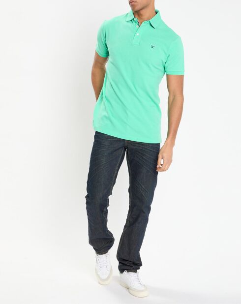 Polo Regular Fit uni piqué vert clair