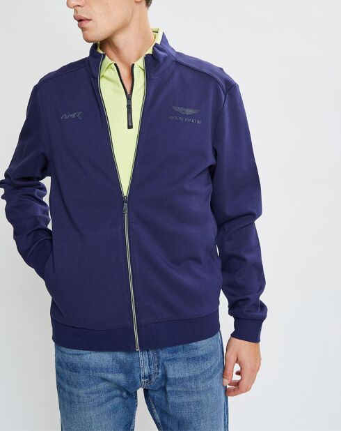 Sweat en Jersey col montant bleu marine
