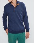 Sweat col montant Chevron bleu