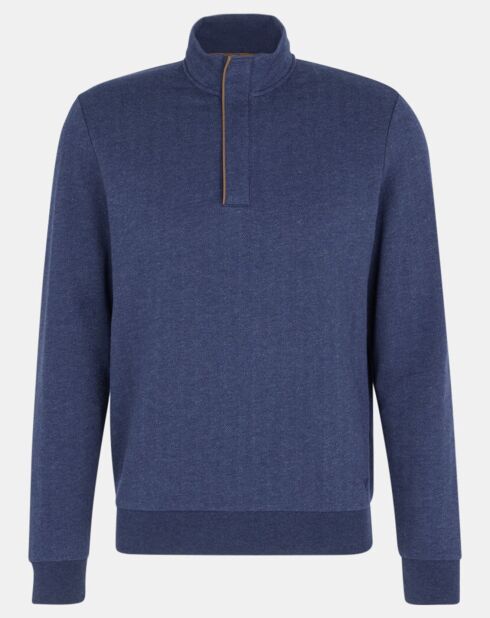 Sweat col montant Chevron bleu