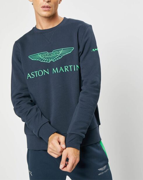 Sweat Logo Fluo Aston martin Racing bleu marine/vert