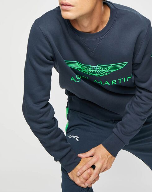 Sweat Logo Fluo Aston martin Racing bleu marine/vert