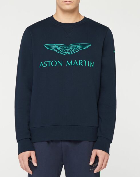 Sweat Logo Fluo Aston martin Racing bleu marine/vert