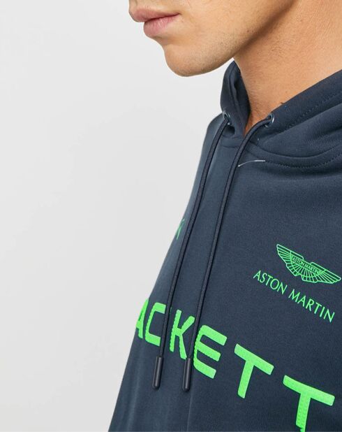 Sweat à capuche Aston Martin Racing bleu marine/vert