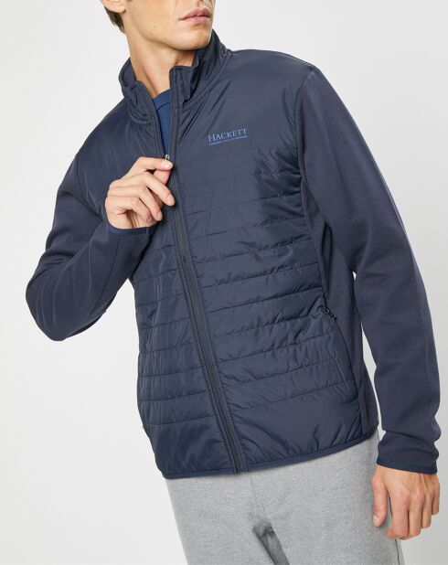 Blouson bi-matière bleu marine