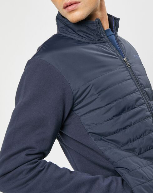 Blouson bi-matière bleu marine