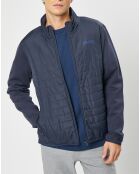Blouson bi-matière bleu marine