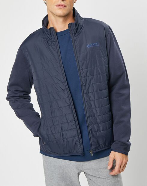 Blouson bi-matière bleu marine