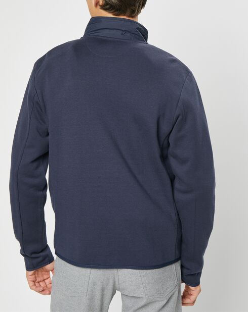 Blouson bi-matière bleu marine