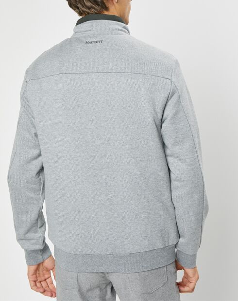 Blouson bi-matière gris clair