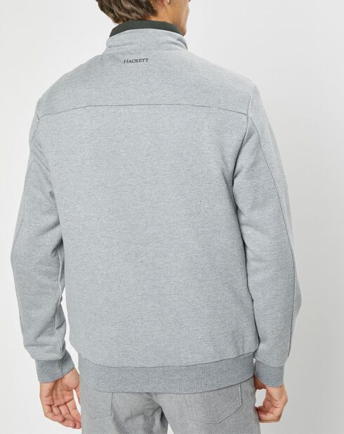 Blouson bi-matière gris clair