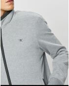 Blouson bi-matière gris clair