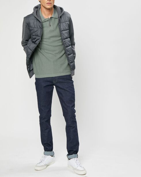 Blouson Hybride bi-matière Jersey gris