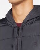 Blouson Hybride bi-matière Jersey gris