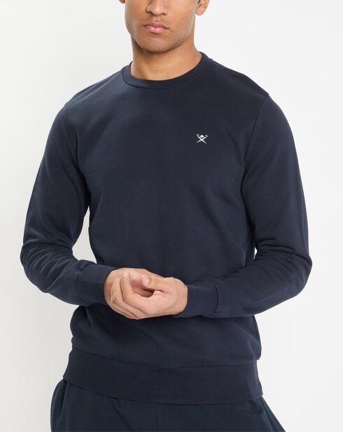 Sweat col rond bleu foncé