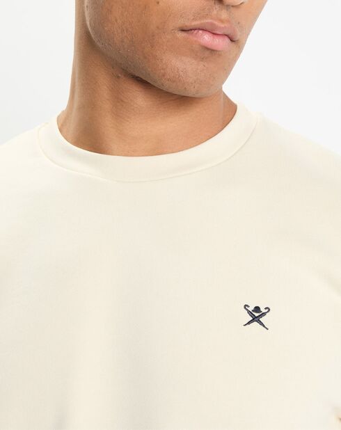 Sweat col rond écru