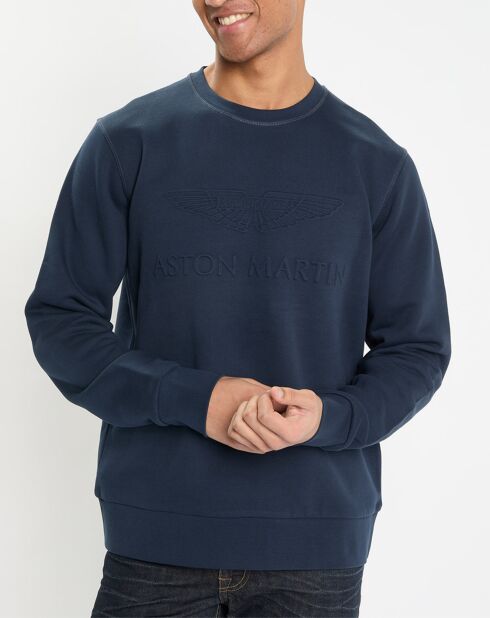 Sweat col rond Aston Martin Racing bleu marine