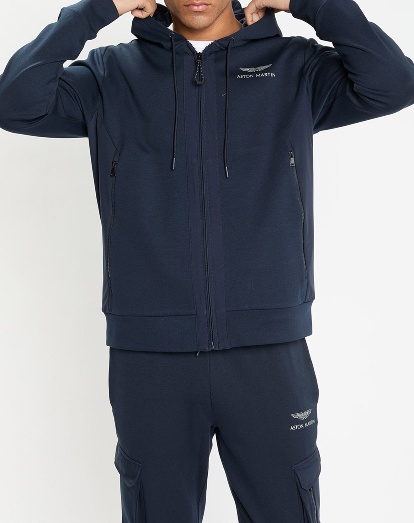 Sweat zippé Aston Martin Racing bleu marine Vente privée Hackett