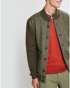 Blouson en Tweed à carreaux kaki