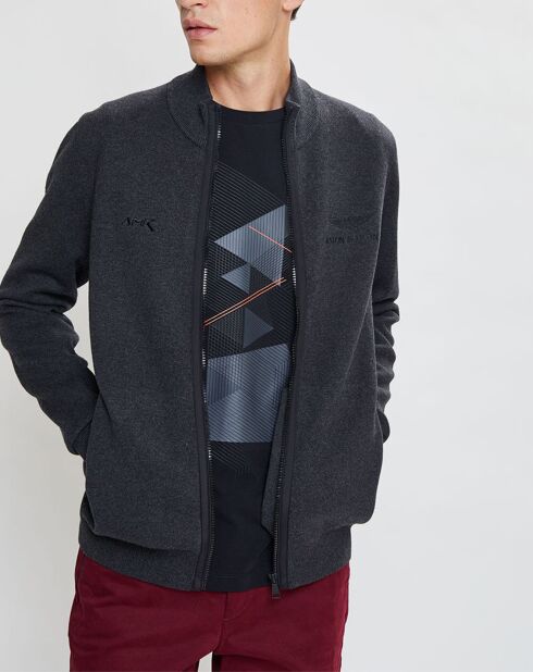 Gilet blouson en Laine mélangée Aston Martin Racing gris