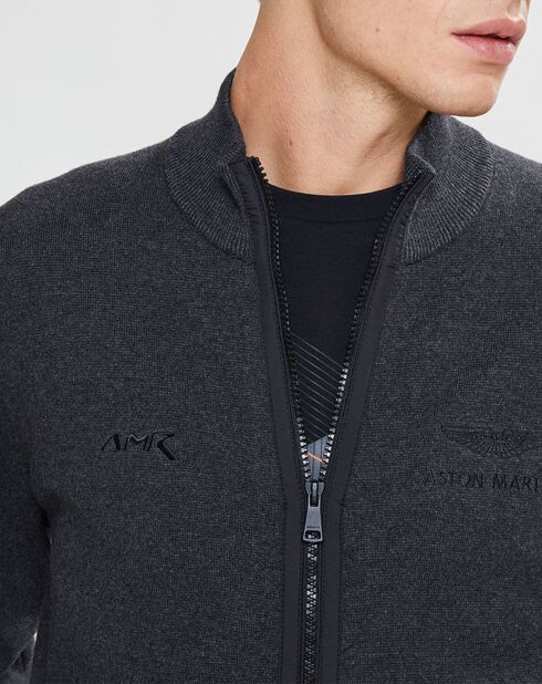 Gilet blouson en Laine mélangée Aston Martin Racing gris