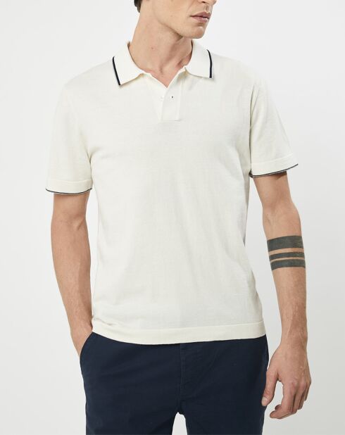 Polo en maille Coton & Soie beige