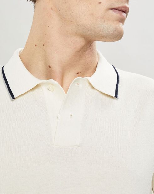 Polo en maille Coton & Soie beige