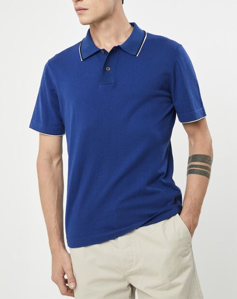 Polo en maille Coton & Soie  bleu