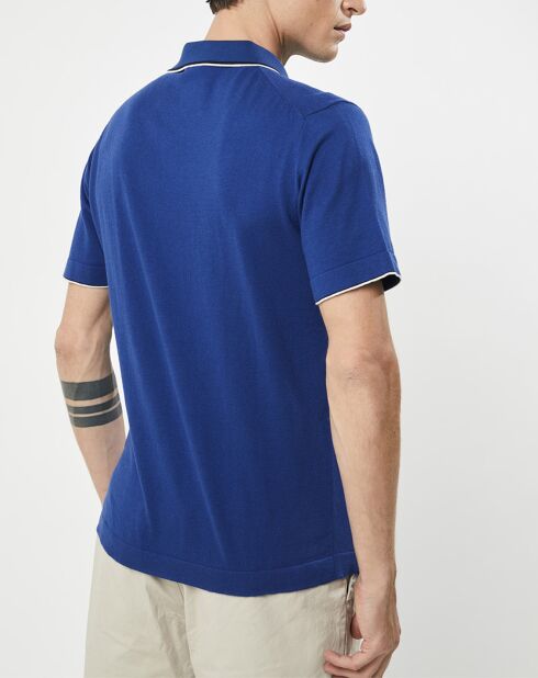Polo en maille Coton & Soie  bleu