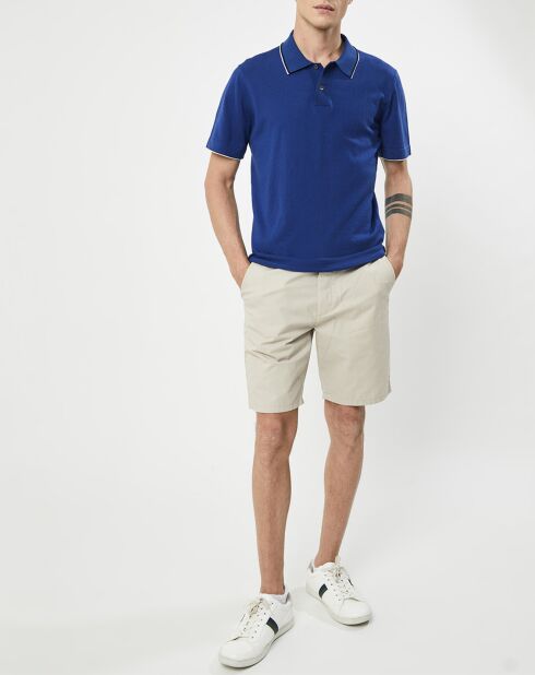Polo en maille Coton & Soie  bleu