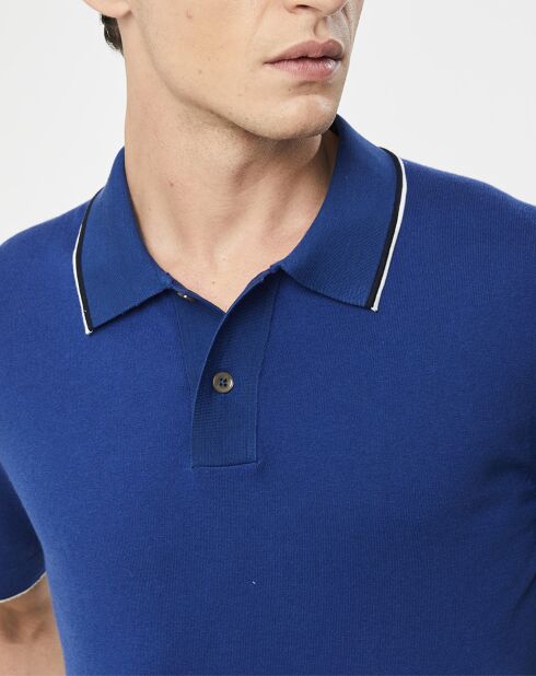 Polo en maille Coton & Soie  bleu
