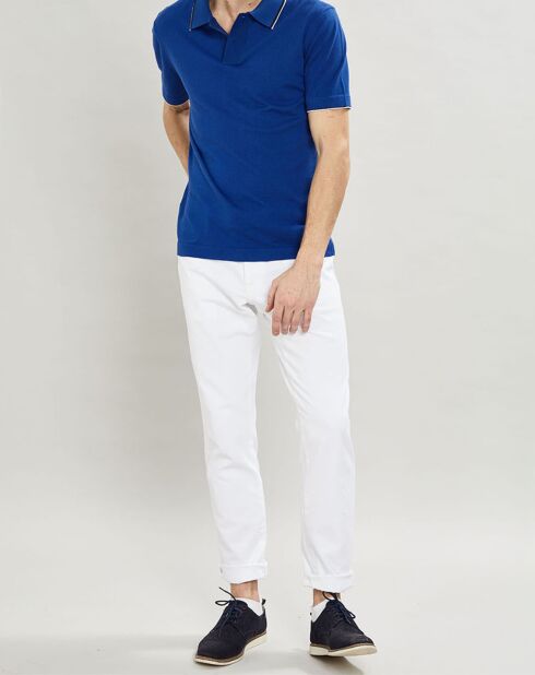 Polo en maille Coton & Soie  bleu