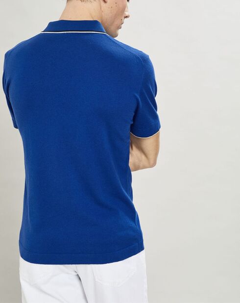 Polo en maille Coton & Soie  bleu