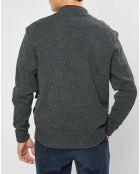Blouson 100% Laine Tricot imprimé pied-de-poule gris/marron