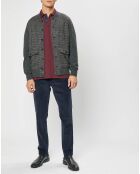 Blouson 100% Laine Tricot imprimé pied-de-poule gris/marron