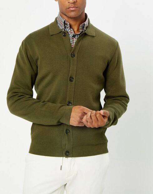 Cardigan en Maille kaki