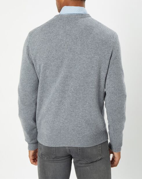 Pull 100% Laine d'Agneau col V gris clair