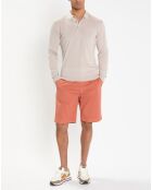 Pull polo en Laine & Soie beige