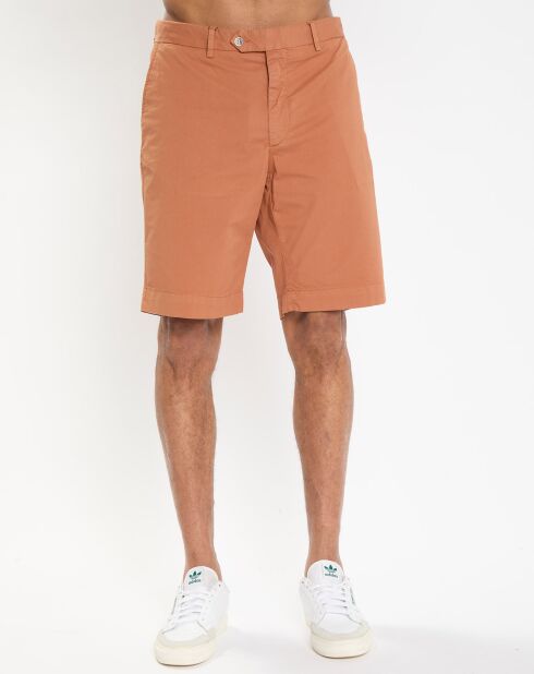 Bermuda en Twill Regular Fit uni orange